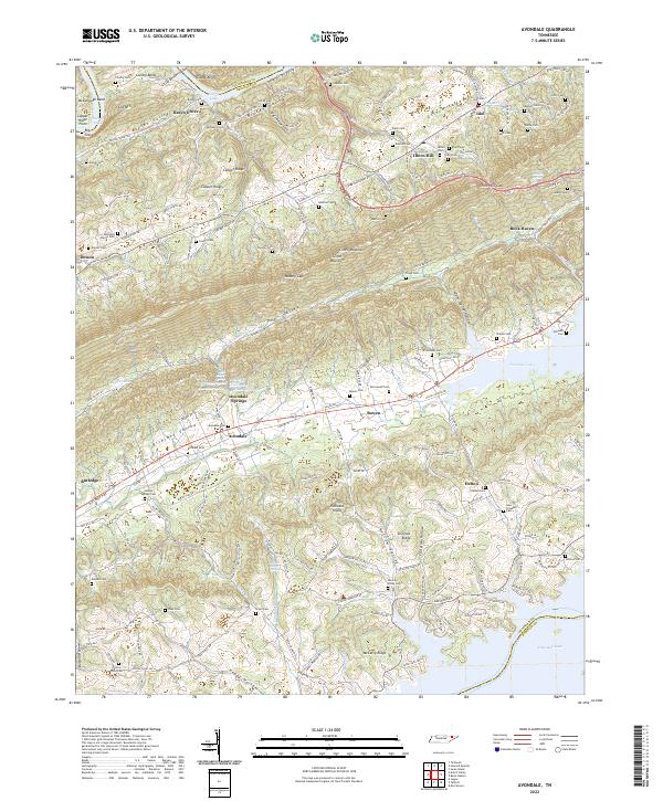 Avondale, TN — USGS 7.5-minute topo (2022)