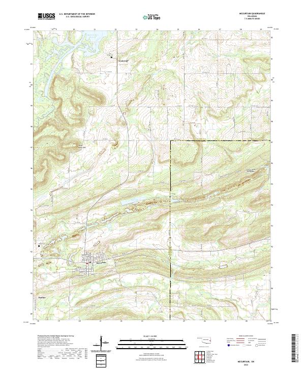 McCurtain, OK — USGS 7.5-minute topo (2022)
