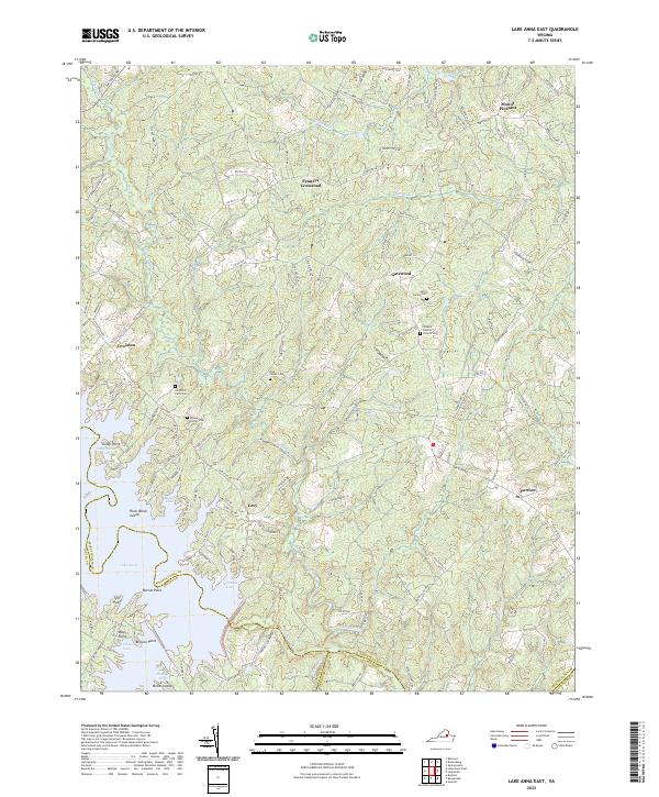 Lake Anna East, VA — USGS 7.5-minute topo (2022)