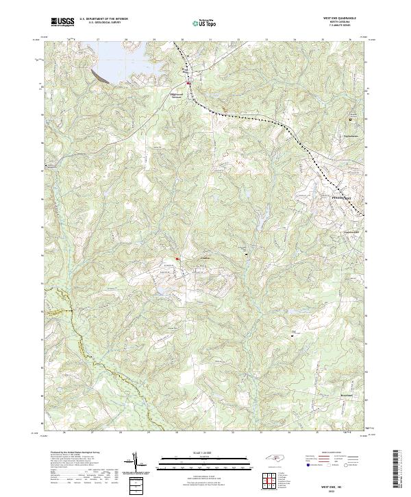 West End, NC — USGS 7.5-minute topo (2022)