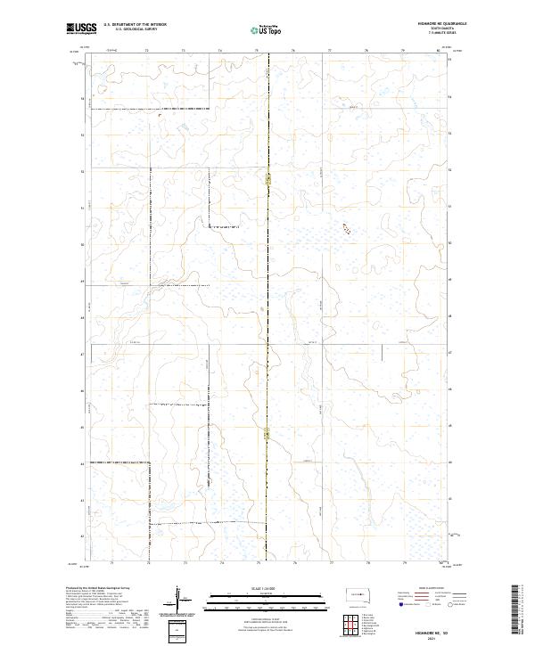 Highmore NE, SD — USGS 7.5-minute topo (2021)