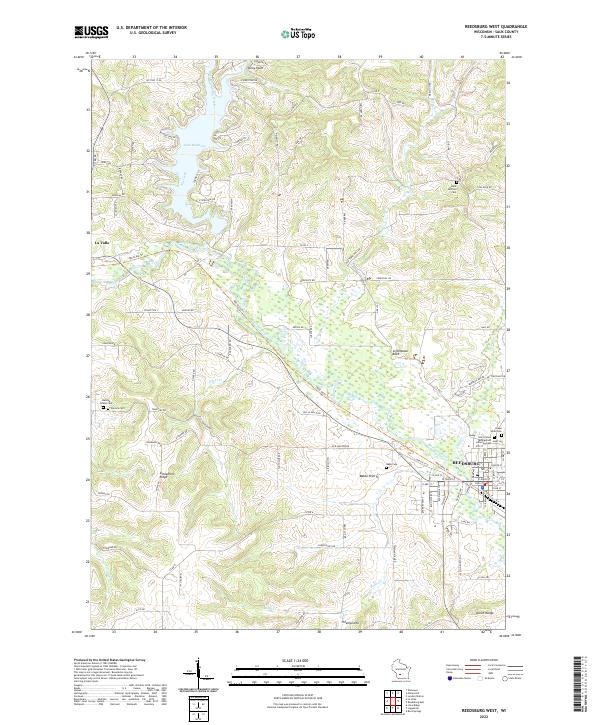 Reedsburg West, WI — USGS 7.5-minute topo (2022)