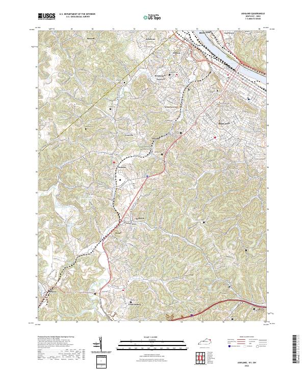 Ashland, KY-OH — USGS 7.5-minute topo (2022)