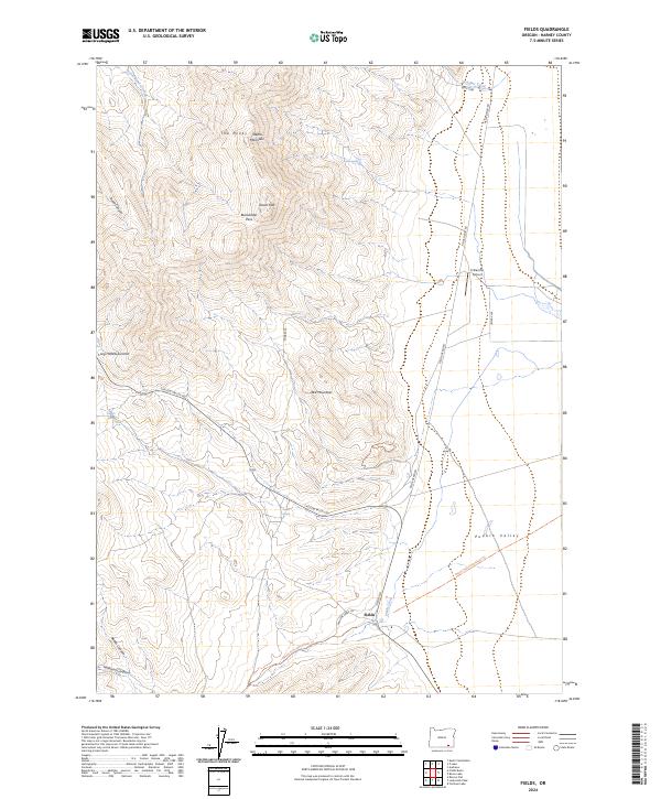 Fields, OR — USGS 7.5-minute topo (2024)