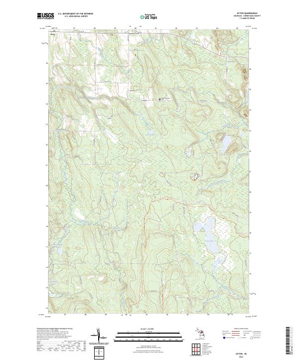 Afton, MI — USGS 7.5-minute topo (2023)