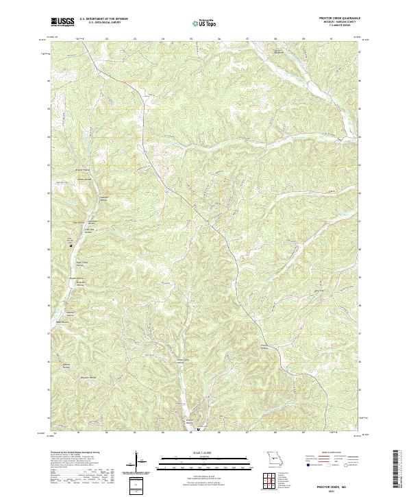Proctor Creek, MO — USGS 7.5-minute topo (2021)