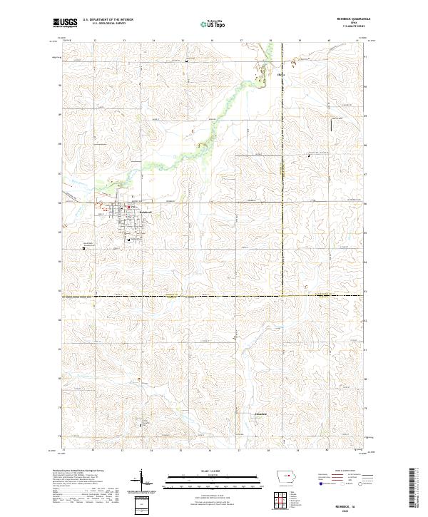 Reinbeck, IA — USGS 7.5-minute topo (2022)