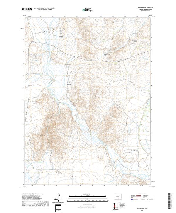 Cow Creek, WY — USGS 7.5-minute topo (2021)