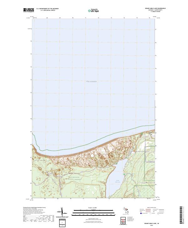 Grand Sable Lake, MI — USGS 7.5-minute topo (2023)