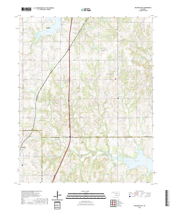 Orlando East, OK — USGS 7.5-minute topo (2022)