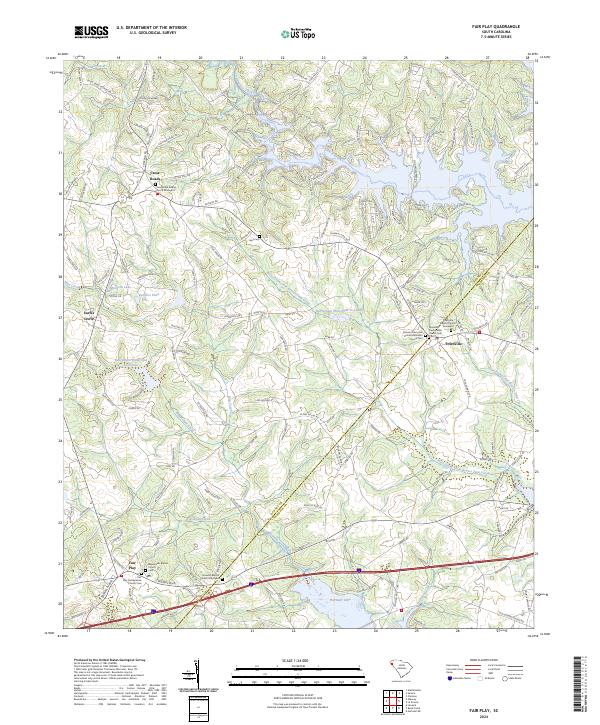 Fair Play, SC — USGS 7.5-minute topo (2024)