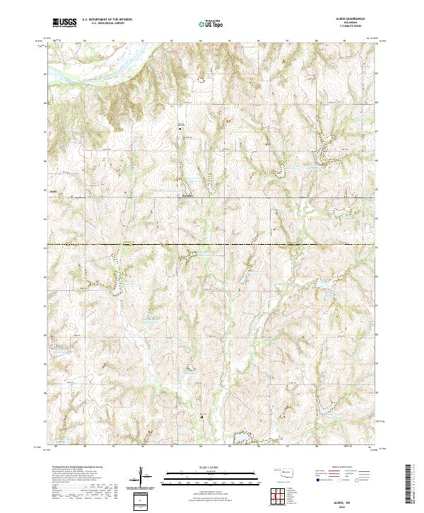 Aledo, OK — USGS 7.5-minute topo (2022)