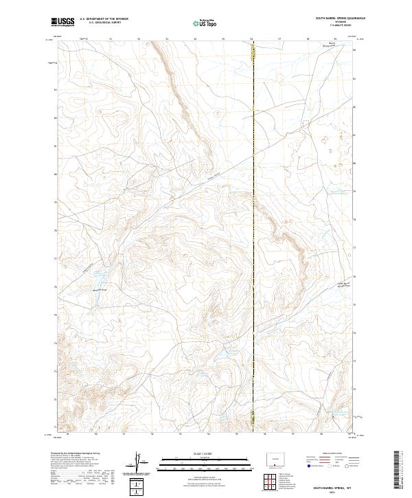 South Barrel Spring, WY — USGS 7.5-minute topo (2021)