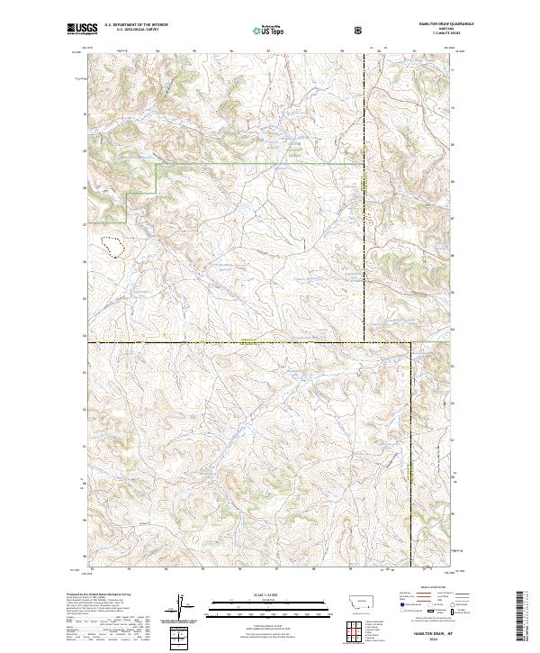 Hamilton Draw, MT — USGS 7.5-minute topo (2024)