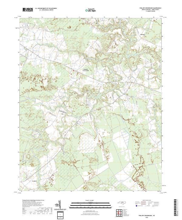 Phillips Crossroads, NC — USGS 7.5-minute topo (2022)