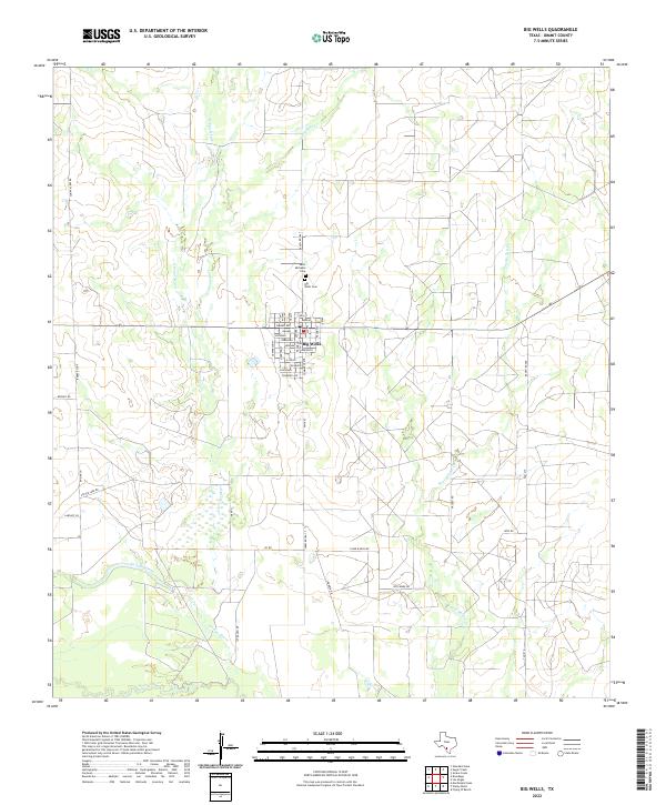 Big Wells, TX — USGS 7.5-minute topo (2022)
