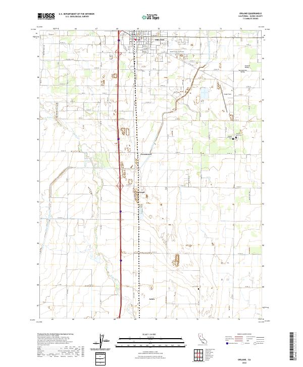 Orland, CA — USGS 7.5-minute topo (2022)