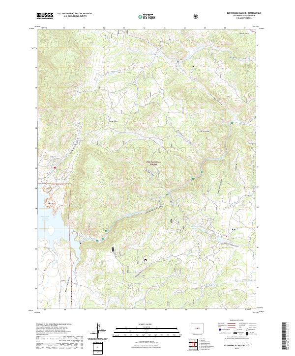Elevenmile Canyon, CO — USGS 7.5-minute topo (2022)