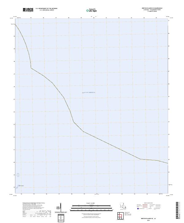 Breton Islands SE, LA — USGS 7.5-minute topo (2025)