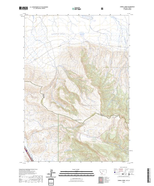 Corral Creek, MT-ID — USGS 7.5-minute topo (2024)
