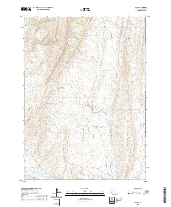 Sublet, WY — USGS 7.5-minute topo (2021)