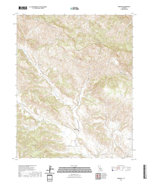 Parkfield, CA — USGS 7.5-minute topo (2021)