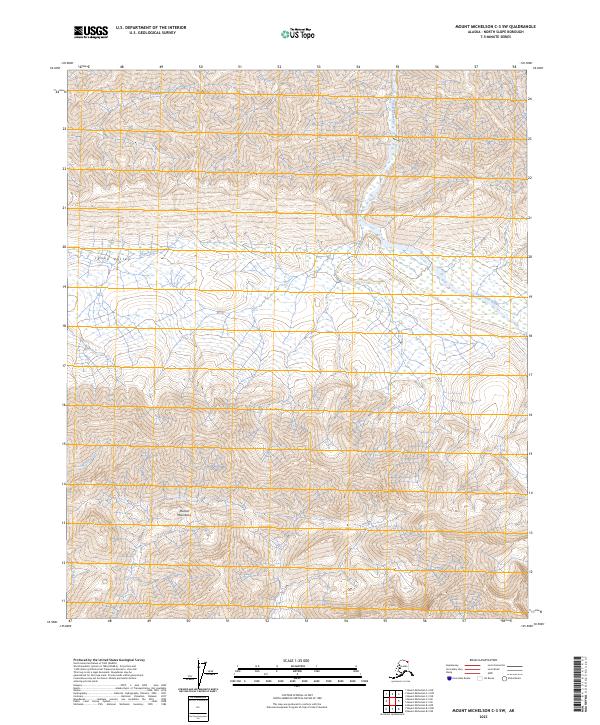 Mount Michelson C-3 SW, AK — USGS 7.5-minute topo (2023)
