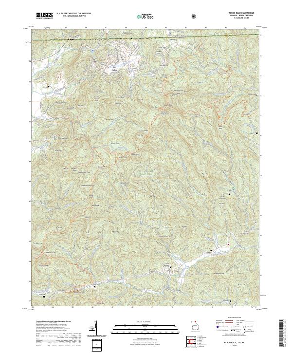 Rabun Bald, GA-NC — USGS 7.5-minute topo (2024)