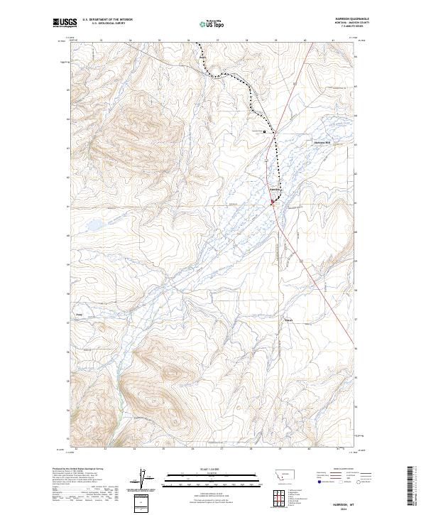Harrison, MT — USGS 7.5-minute topo (2024)