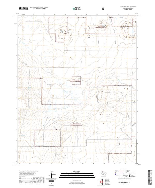 Coldwater West, TX — USGS 7.5-minute topo (2022)