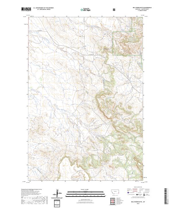 Belltower Butte, MT — USGS 7.5-minute topo (2024)