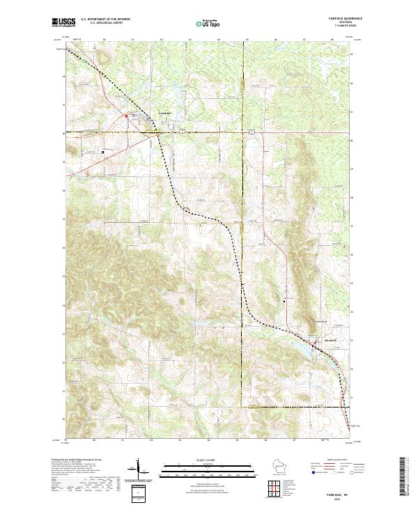 Fairchild, WI — USGS 7.5-minute topo (2022)