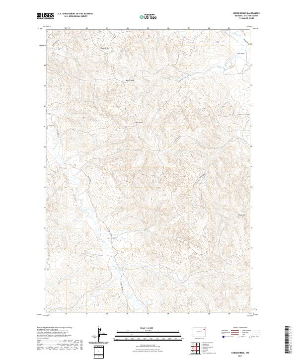 Cedar Draw, WY — USGS 7.5-minute topo (2021)