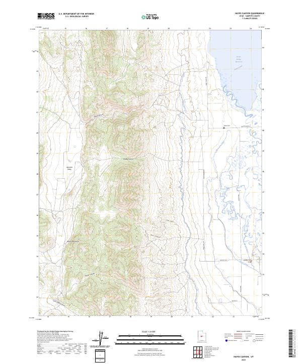 Hayes Canyon, UT — USGS 7.5-minute topo (2023)
