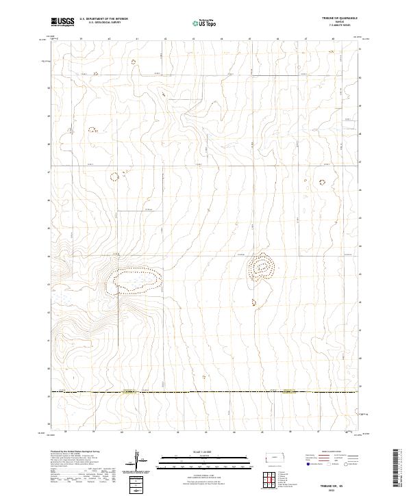 Tribune SW, KS — USGS 7.5-minute topo (2022)