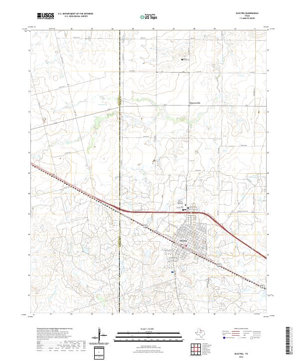 Electra, TX — USGS 7.5-minute topo (2022)