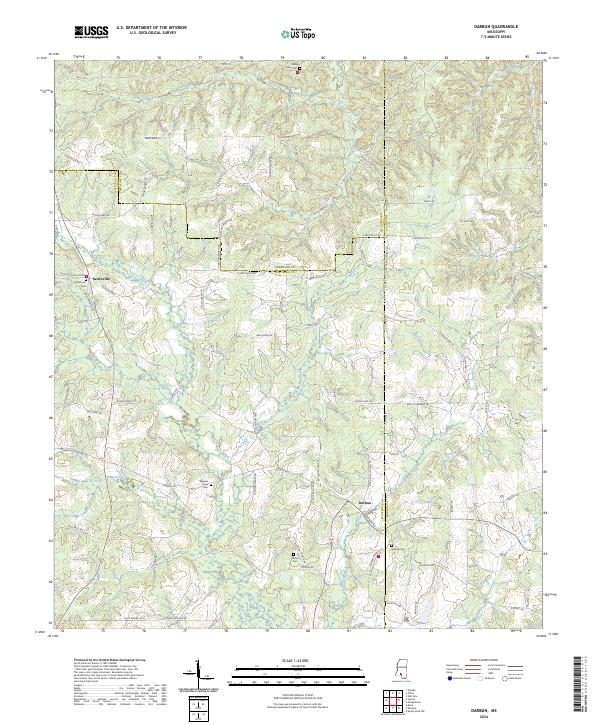Darbun, MS — USGS 7.5-minute topo (2024)