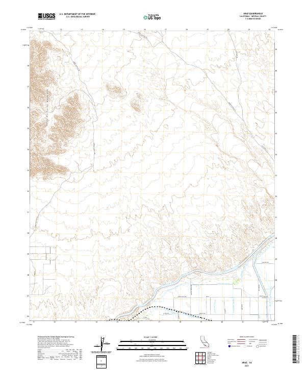 Araz, CA — USGS 7.5-minute topo (2021)