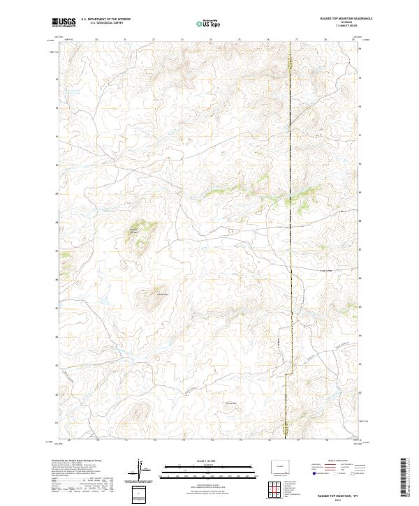Ragged Top Mountain, WY — USGS 7.5-minute topo (2021)