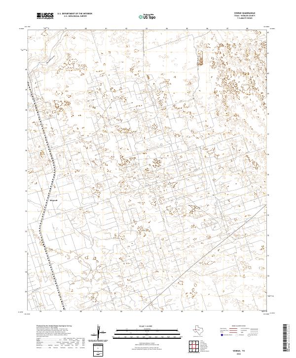 Vesrue, TX — USGS 7.5-minute topo (2022)