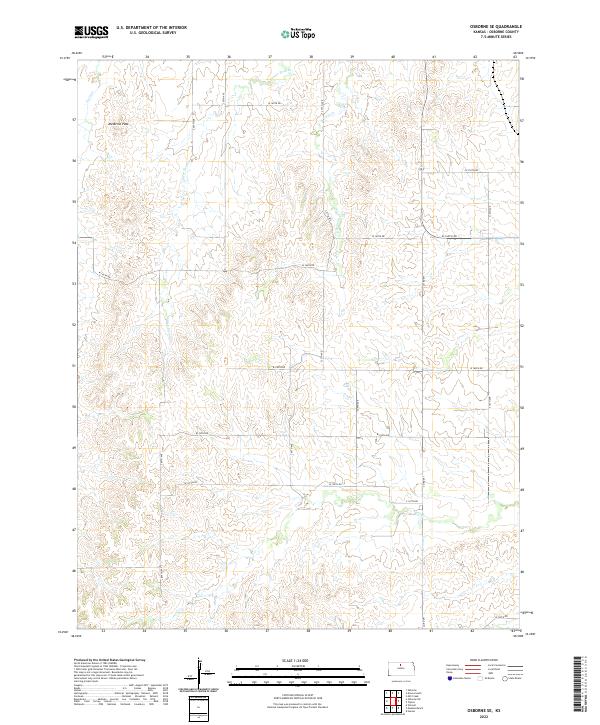 Osborne SE, KS — USGS 7.5-minute topo (2022)