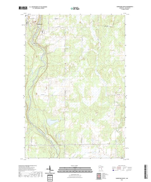 Sandstone South, MN — USGS 7.5-minute topo (2022)