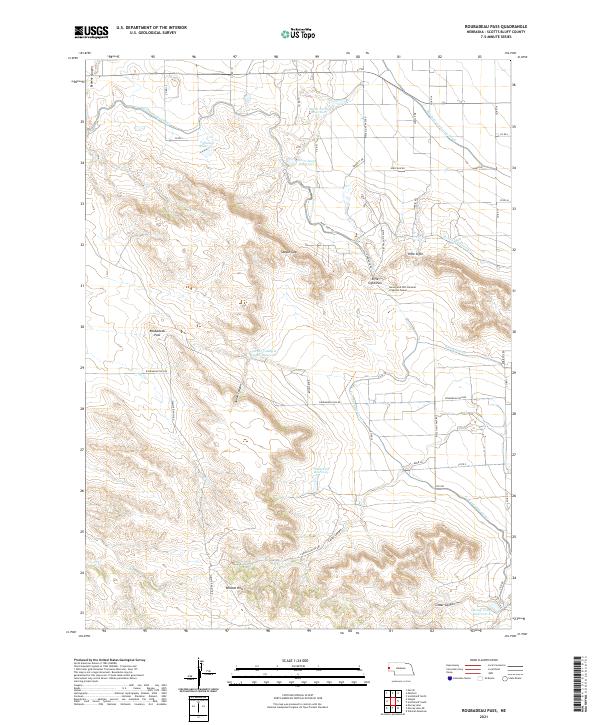 Roubadeau Pass, NE — USGS 7.5-minute topo (2021)