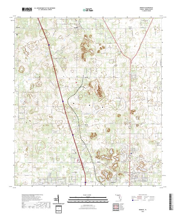 Reddick, FL — USGS 7.5-minute topo (2024)