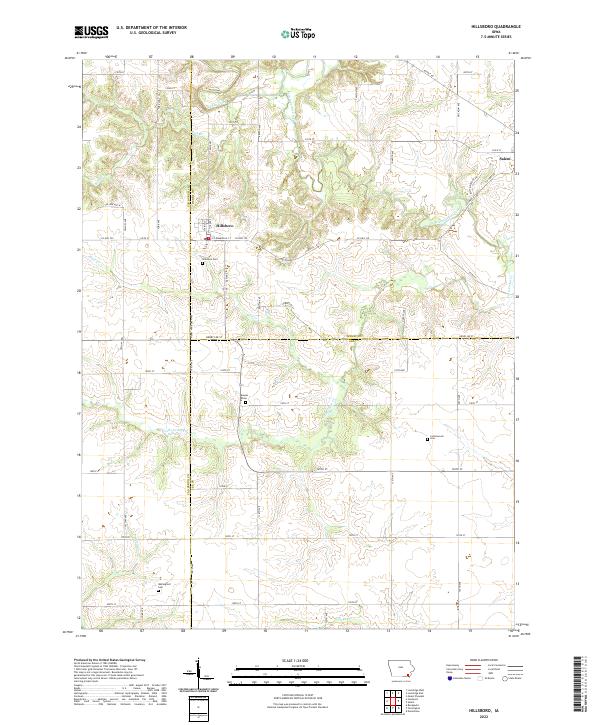 Hillsboro, IA — USGS 7.5-minute topo (2022)
