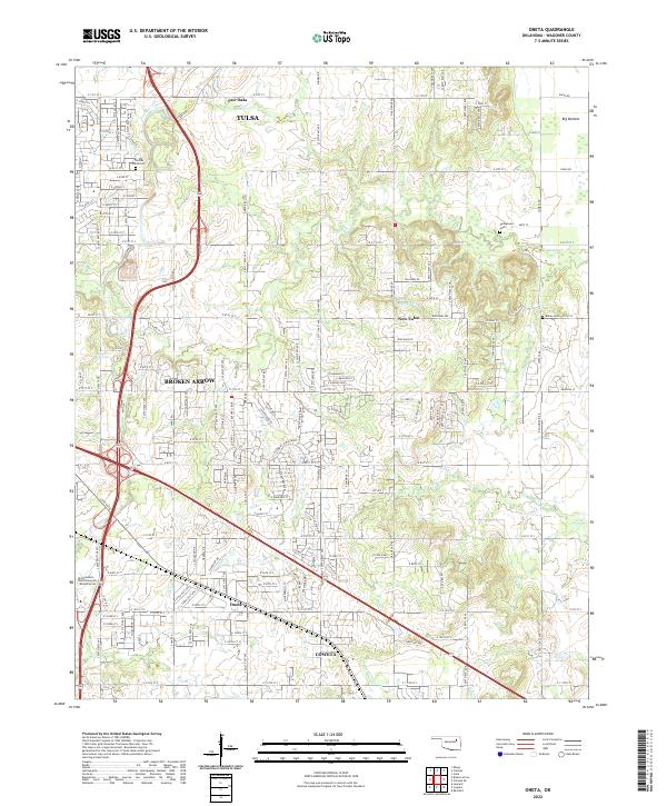Oneta, OK — USGS 7.5-minute topo (2022)