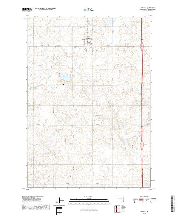 Colman, SD — USGS 7.5-minute topo (2021)