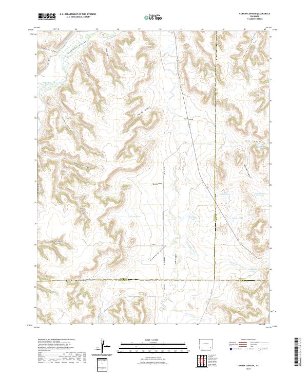 Corbin Canyon, CO — USGS 7.5-minute topo (2022)