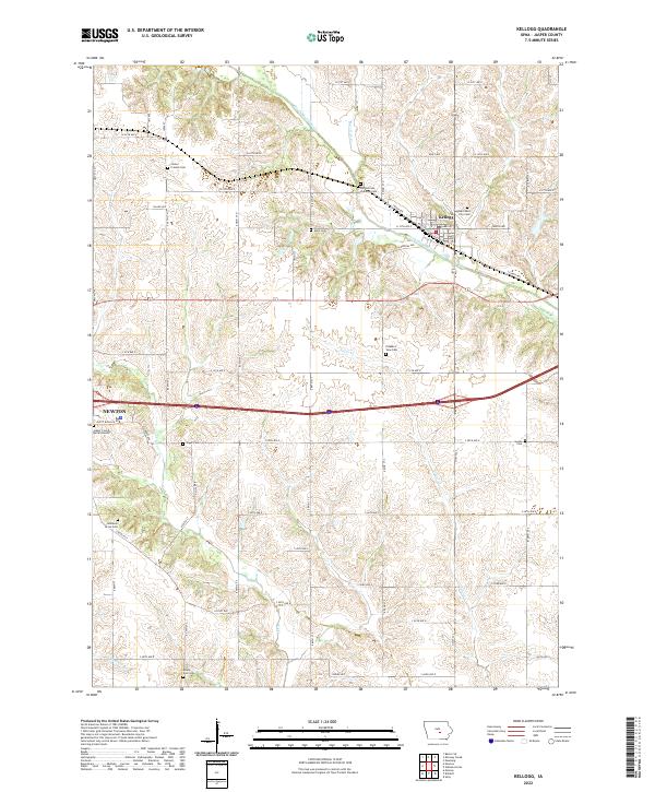 Kellogg, IA — USGS 7.5-minute topo (2022)