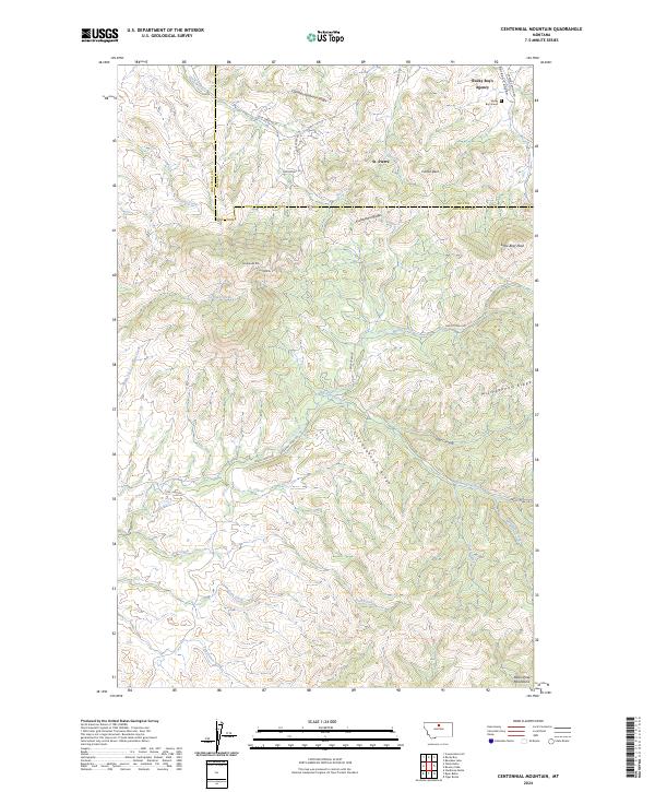 Centennial Mountain, MT — USGS 7.5-minute topo (2024)
